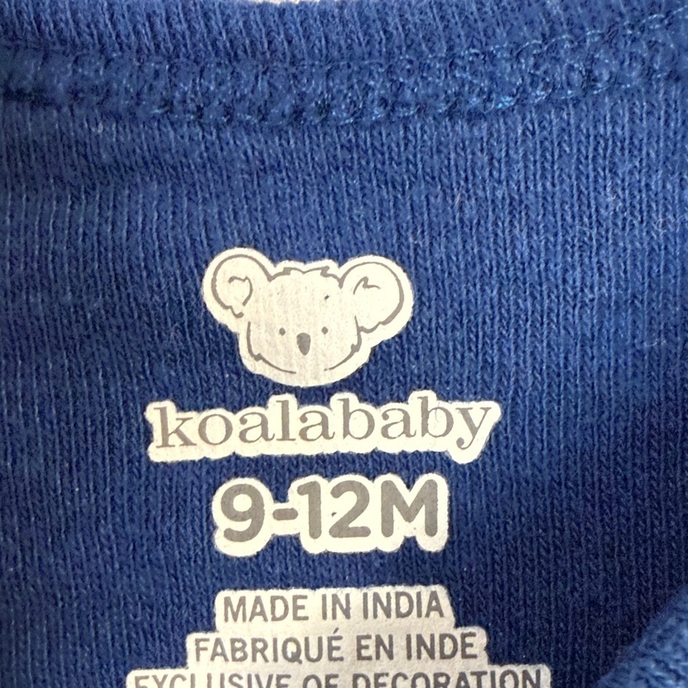 🐥 Koala Kids - Short sleeve Blue Bodysuit Onesie top with Daisy and Ladybug - Picture 2 of 3